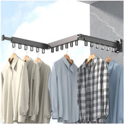 Kleedrek 360° rotativo, pieghevole a tre strati, con ganci, adatto per balcone, bagno e cucina (nero)