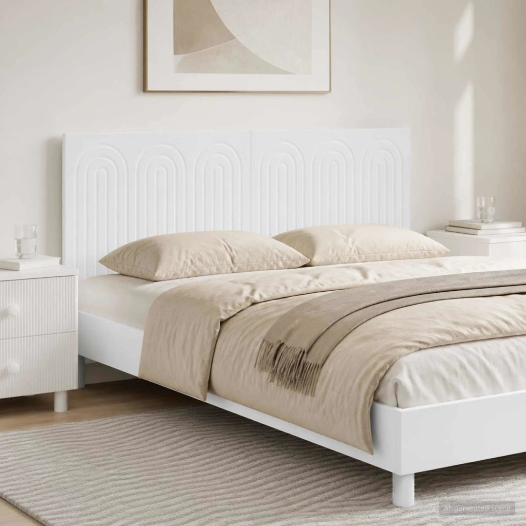 Testiera da Muro ALKMAAR Bianco Lucido Legno ingegnerizzato 896309