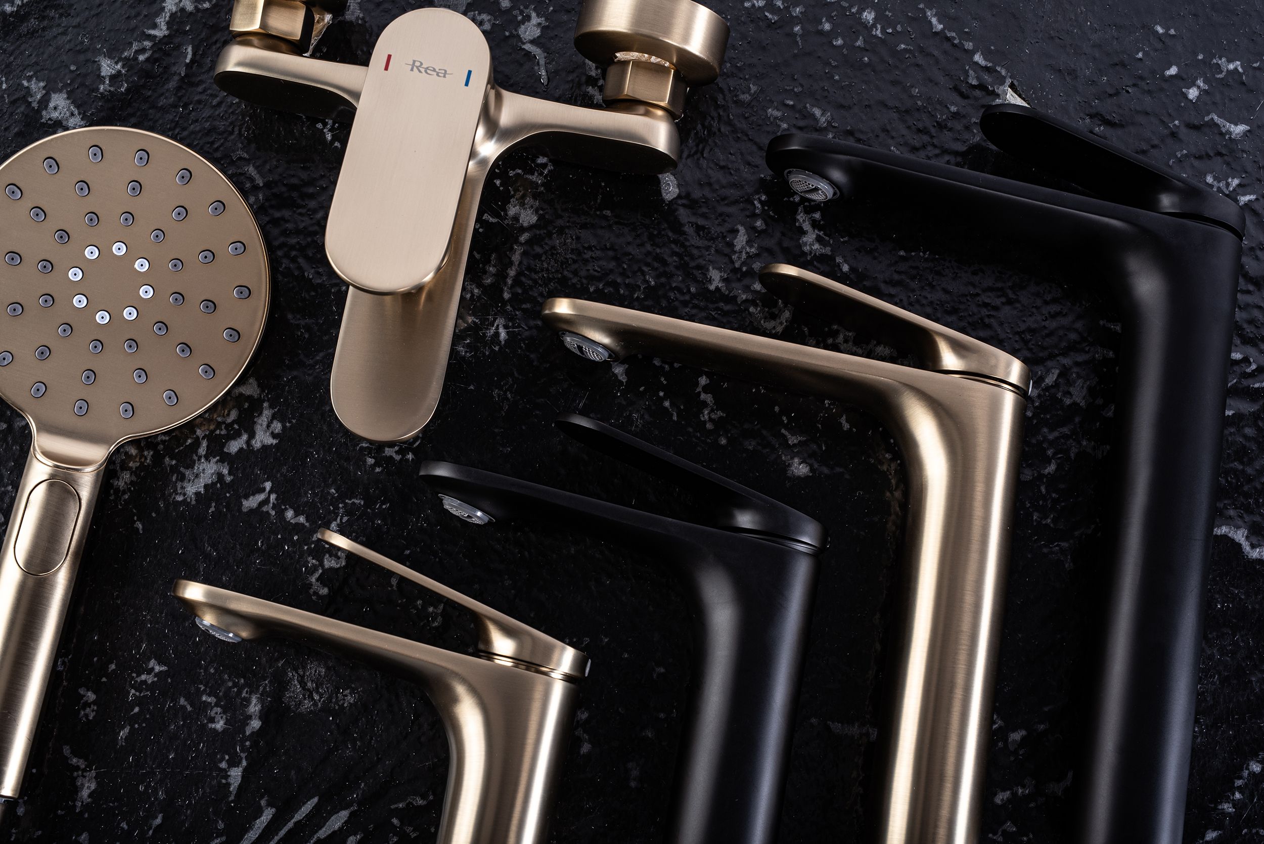 Rubinetto Da Lavabo Rea Marco Brush Gold High