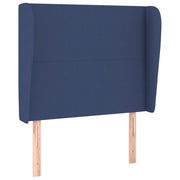 Testiera | Testata ad Orecchio Blu 83x23x118/128 cm in Tessuto