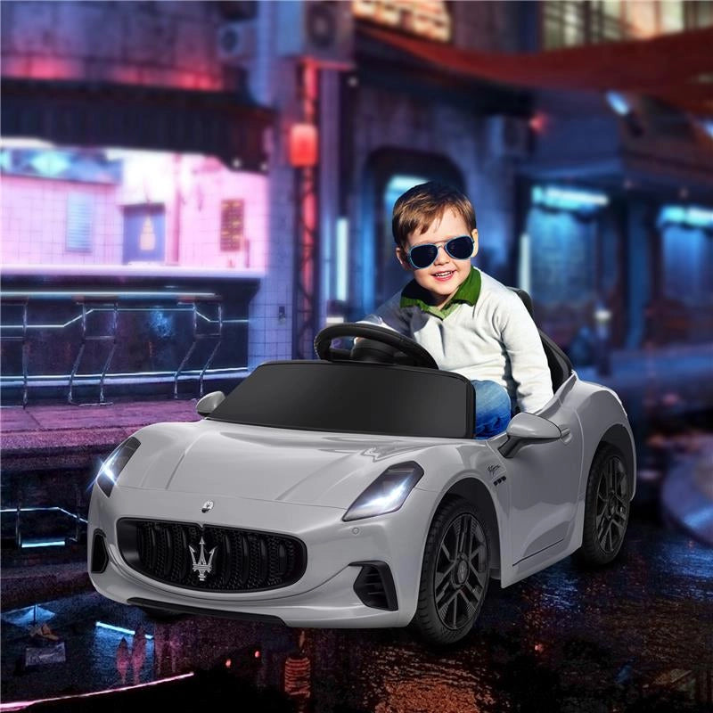 MACCHINA PER BAMBINI 12V MASERATI GRAN TURISMO FOLGORE CON TELECOMANDO ETÀ 3-5 ANNI GRIGIO