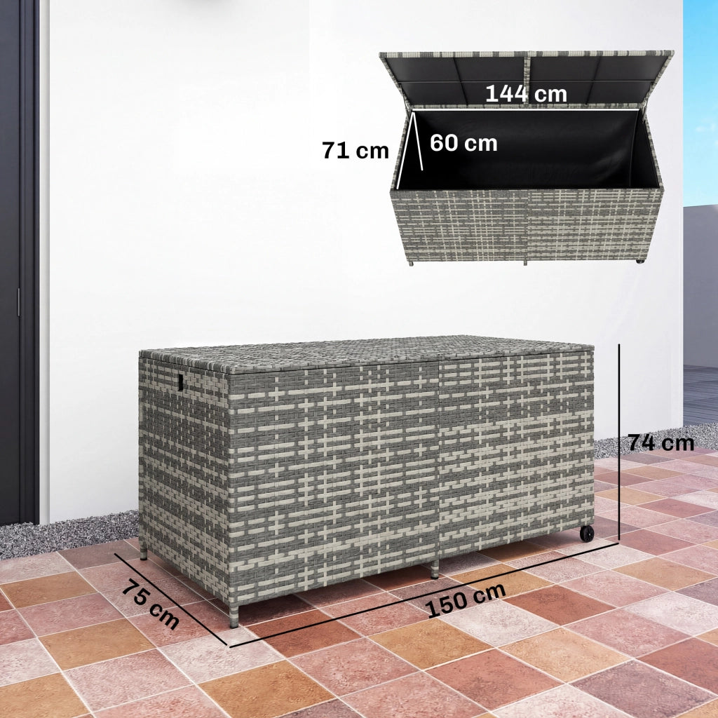 Cassa da giardino in resina ¨C zephmum ¨C 650 L, impermeabile, con fodera a zip