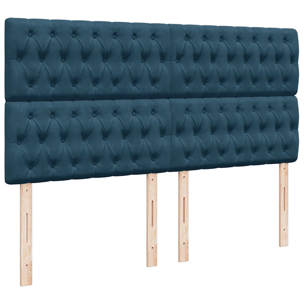 Giroletto a Molle con Materasso Blu 180x200 cm in Velluto 3290988