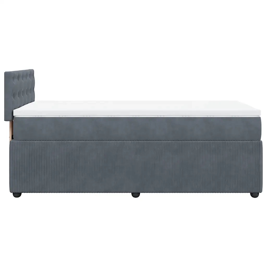 vidaXL Giroletto a Molle con Materasso Grigio Scuro 100x200 cm Velluto