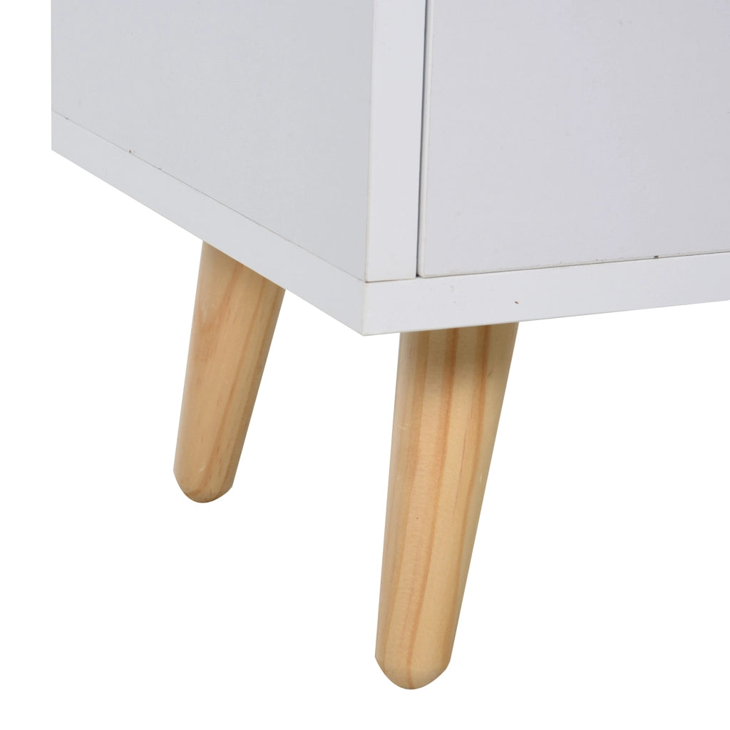 Tavolino con 2 Cassetti ¨C Zephmum ¨C 33x28x42 cm Bianco Legno