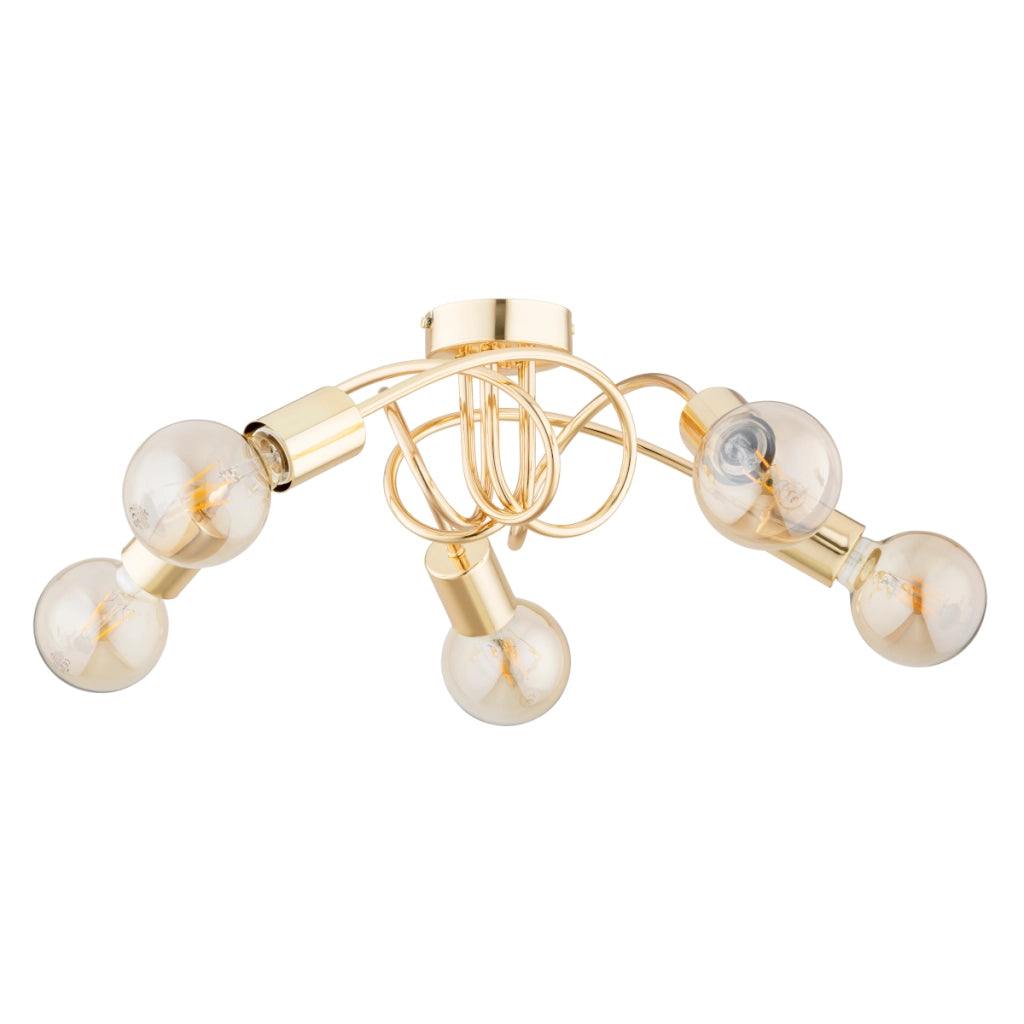 Plafoniera moderna oro metallo FARTA Alfa 5xE27 55cm