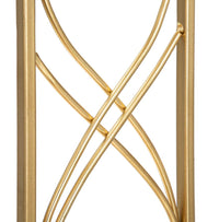 Portacandele Exy 10x10x35 cm in Ferro e Marmo Oro e Bianco