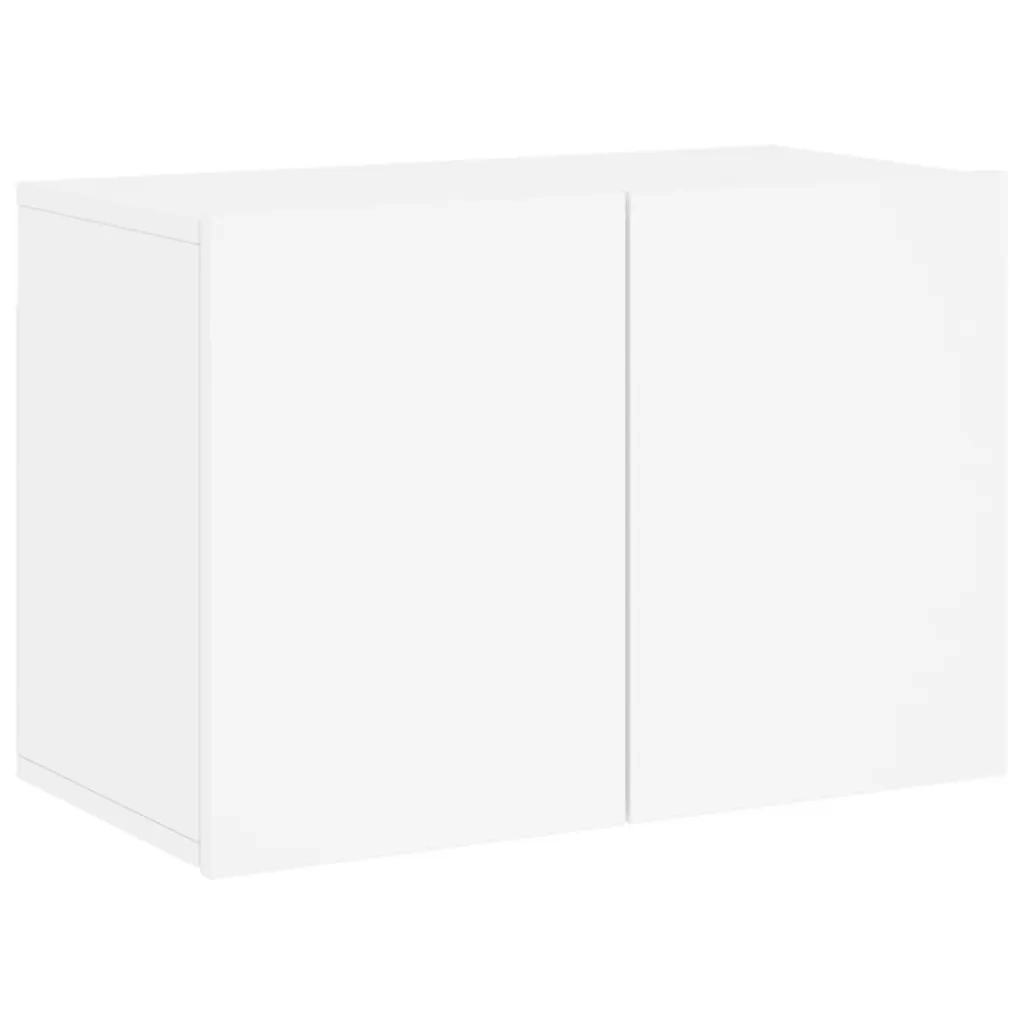 Mobili TV a Muro 6pz Bianchi in Legno Multistrato