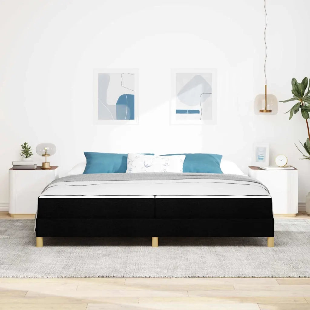 Letto a molle con materasso Nero 200 x 200 cm Tessuto 3398593