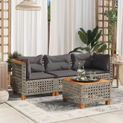 Divano da Giardino con Cuscini 3 Posti-Sofa da Giardino-Divano da esterno Grigio in Polyrattan 876789