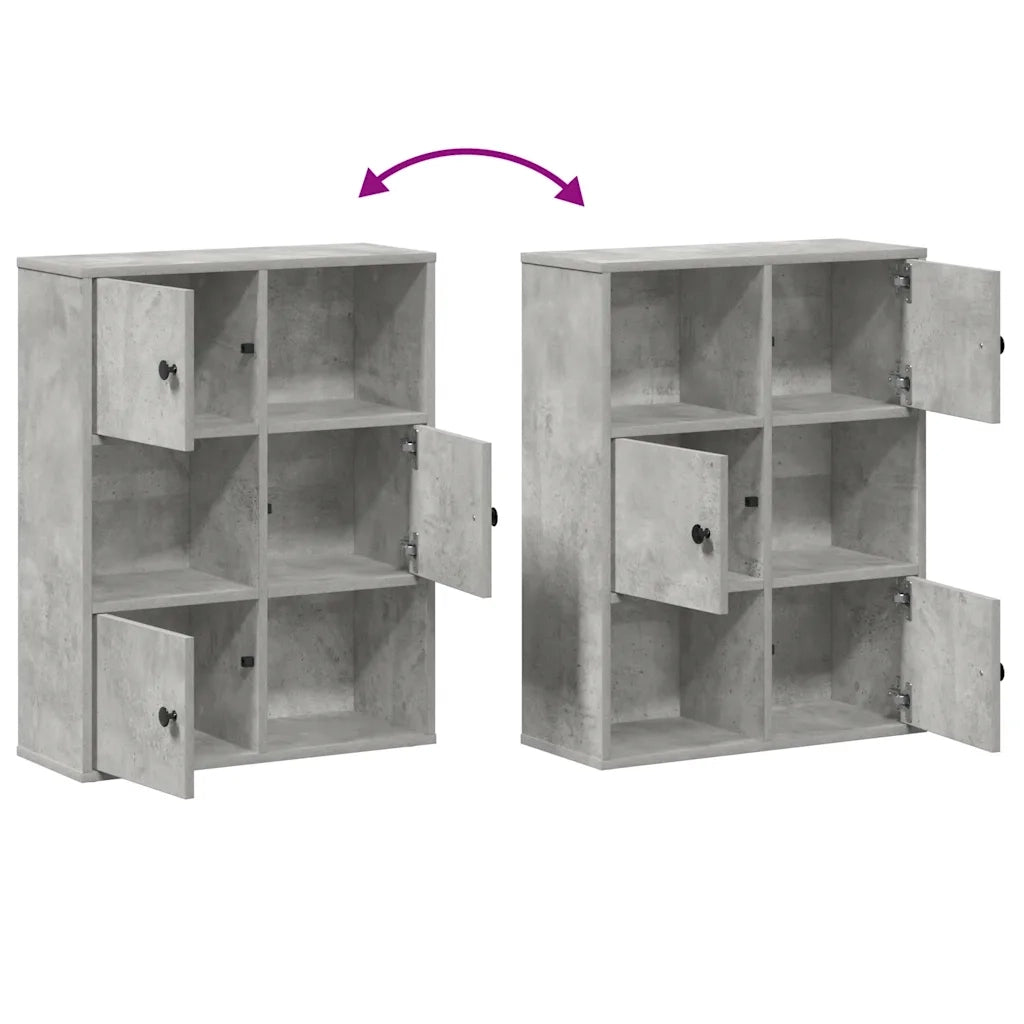 vidaXL Libreria Grigio Cemento 60x24x76,5 cm in Legno Multistrato