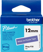Brother BTAG-F35 nastro per etichettatrice Bianco su viola