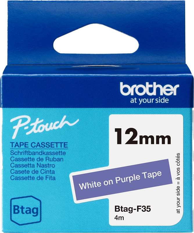 Brother BTAG-F35 nastro per etichettatrice Bianco su viola