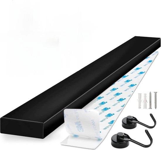 Magnetico da misurazione a muro - 40 cm 2 ganci Misuratore da parete in acciaio inossidabile Autoadesivo - Striscia di fissaggio senza perforazione