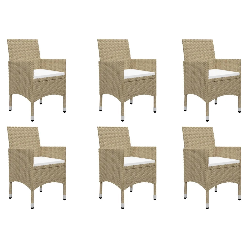 Set Mobili da Pranzo per Giardino 7 pz Beige 3068794
