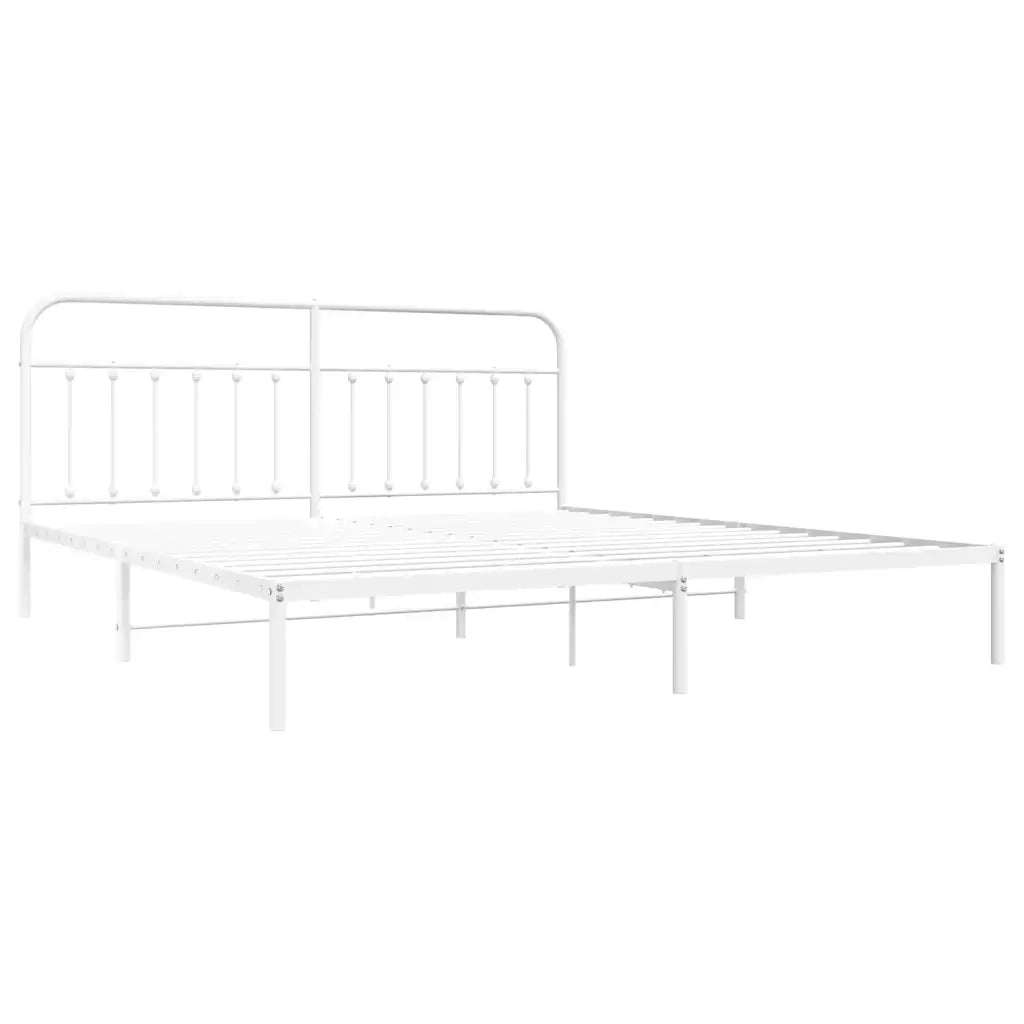 Giroletto con Testiera Metallo Bianco 193x203 cm 352633