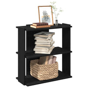 vidaXL Libreria a 3 Ripiani Nera 60x30x80 cm in Legno Multistrato