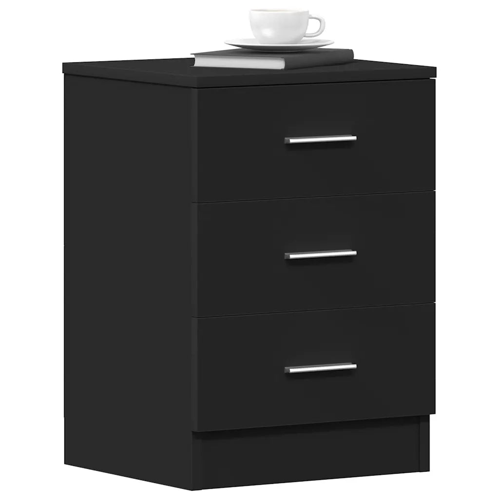 Comodini 2 pz Neri 38x35x56 cm in Legno Ingegnerizzato 800453