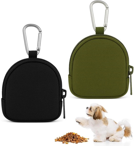 Zak per trattamenti per cani - Set pratico - Borsa per trattamenti con chiusura a zip - Tessuto Oxford - Dimensioni compatte 8,5 x 6,5 cm - Inclusa cinghia di trasporto