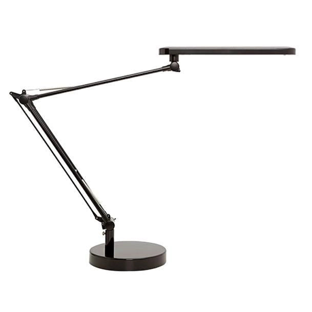 Unilux 400033683 Mamboled Lampada da Tavolo LED 7 W Doppio Braccio Snodabile Testa Orientabile 360° colore Nero
