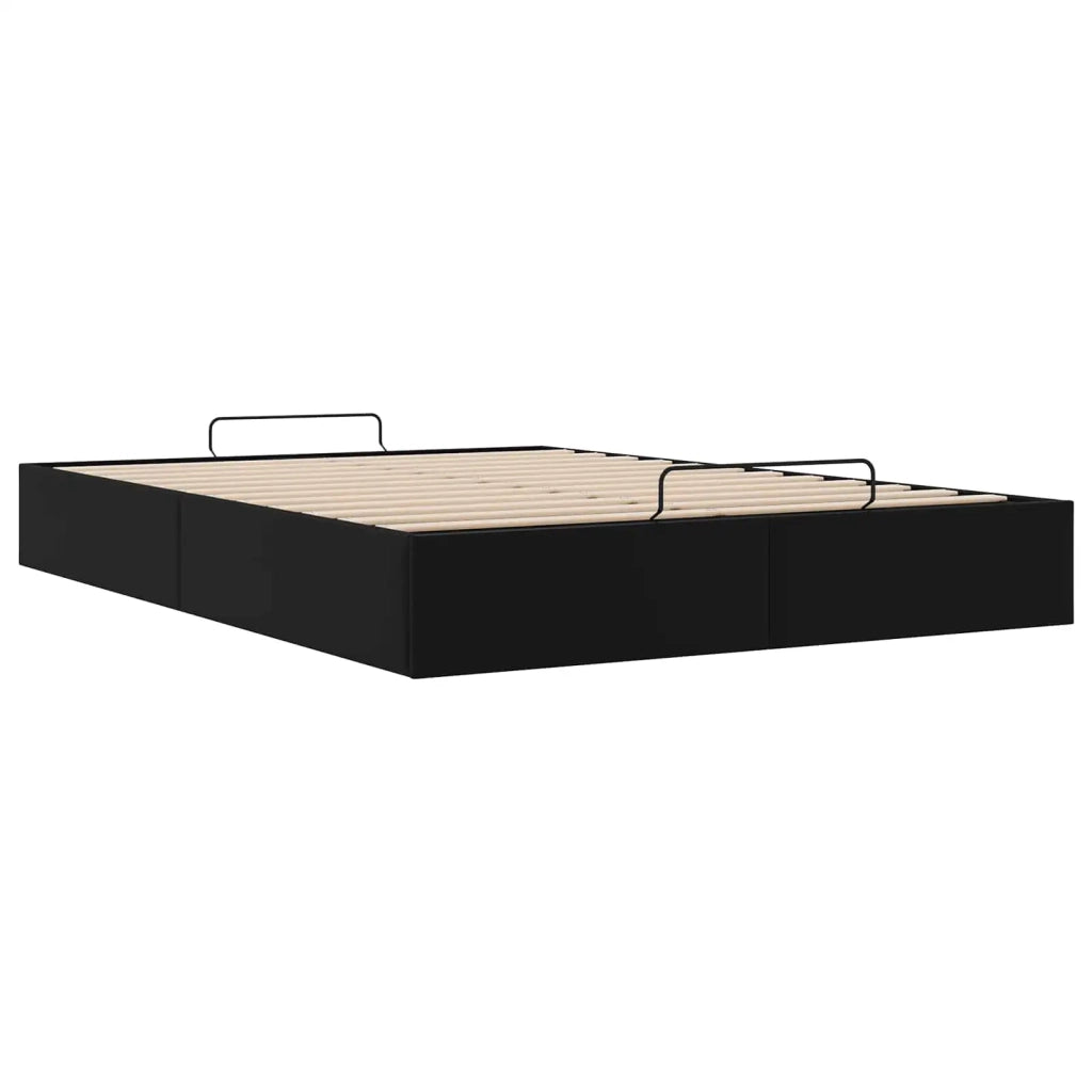 Letto matrimoniale | Letto per adulti | Letto ottomano Nero 153 x 203 cm Similpelle