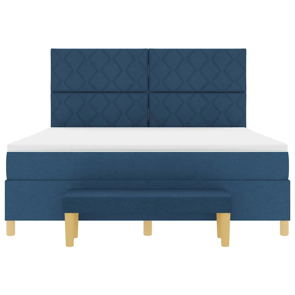 Letto a molle con testiera Blu 200 x 180 cm Tessuto 3344400