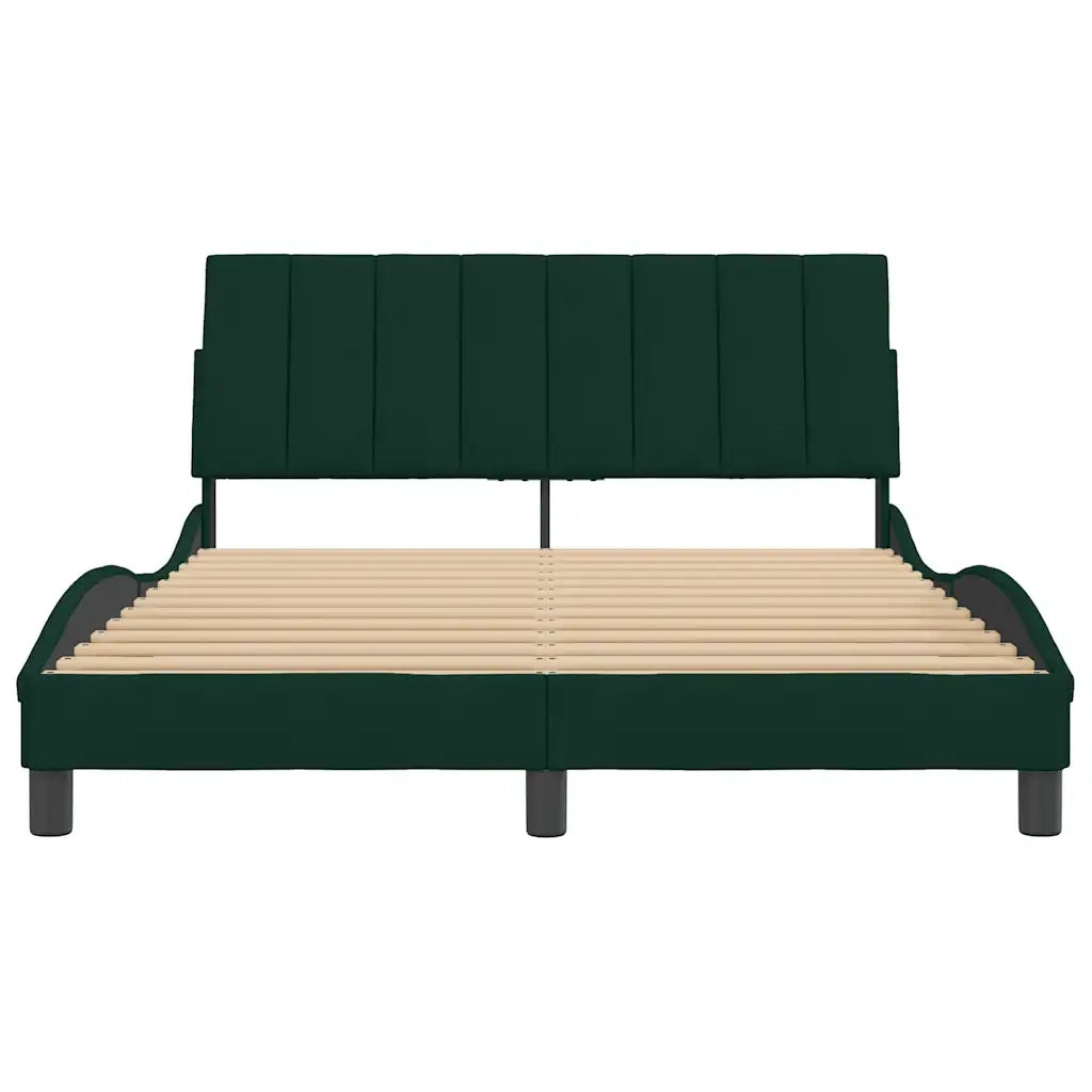 Giroletto senza Materasso Verde Scuro 140x190 cm in Velluto
