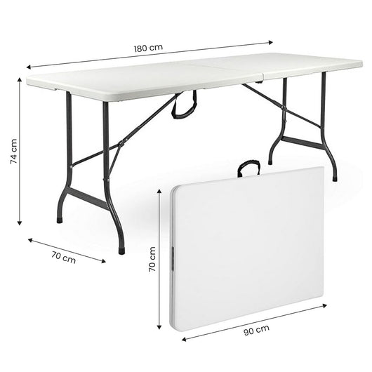 TAVOLO PIEGHEVOLE 180X70X74 BIANCO