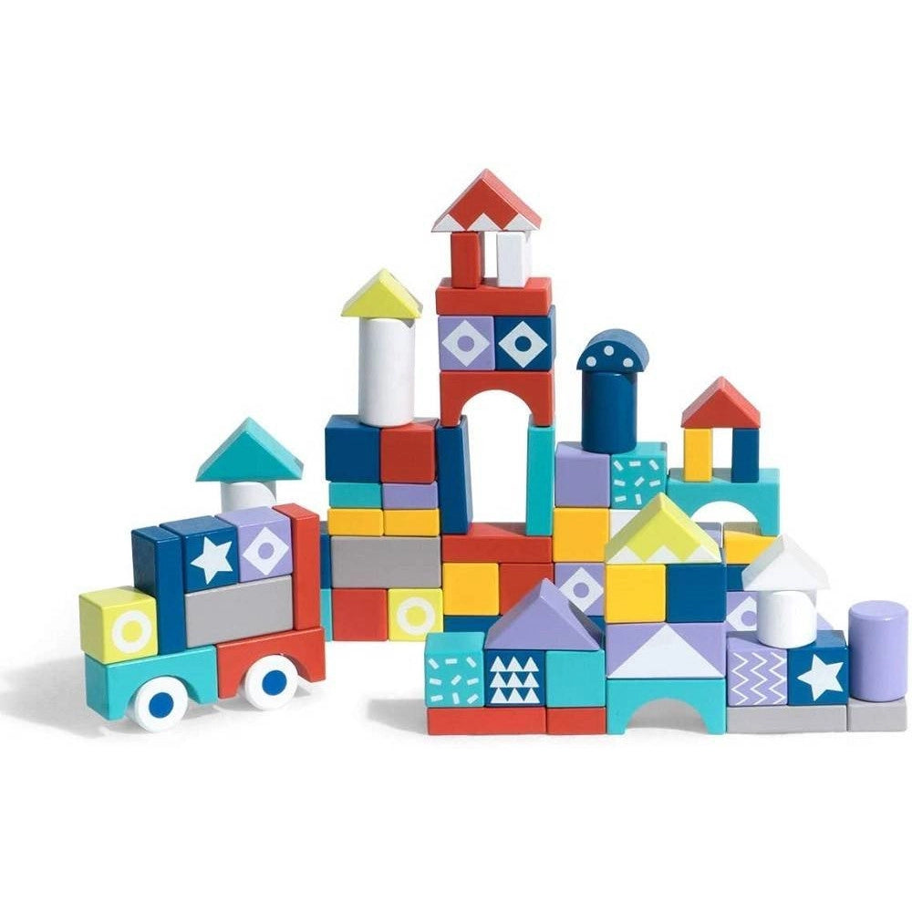 Trade Shop - Blocchi Colorati In Legno Costruzioni Building Blocks Per Bambini 3+ Anni -