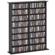 Libreria Porta CD 106,5x24x123,7 cm Design Moderno 16 Ripiani in Legno Nero