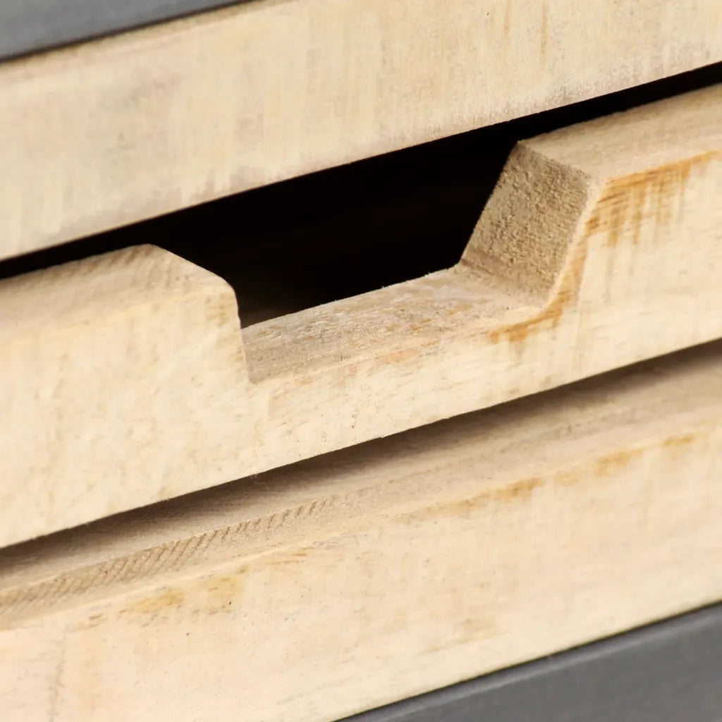 Credenza in Legno Massello di Mango e Acciaio 65x33x76cm