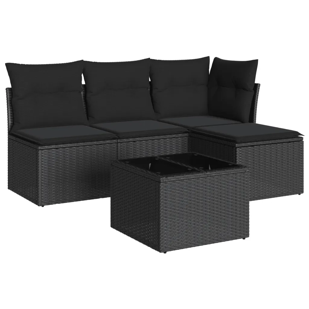 Set Divani da Giardino 5 pz con Cuscini in Polyrattan Nerocod mxl 113425