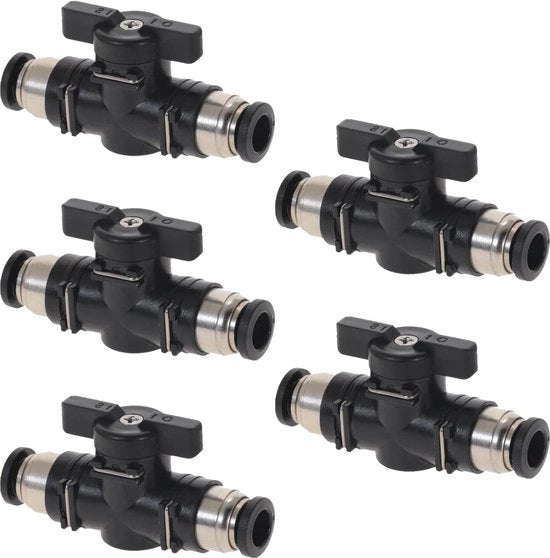 5 pezzi di valvola pneumatica a palloncino - manovella rapida di connessione - comando gas (12 mm)