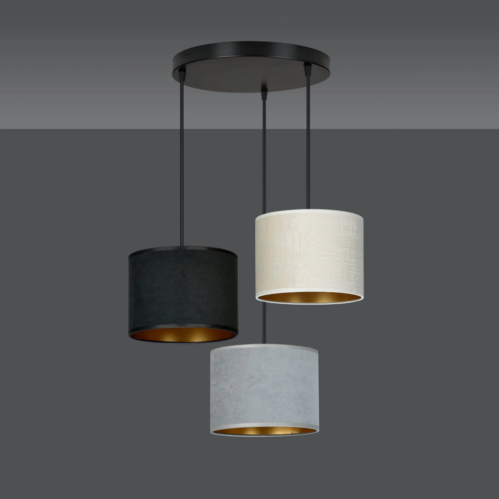 Lampadario Emibig Hilde 3, 3xE27 nero multicolor dimmerabile