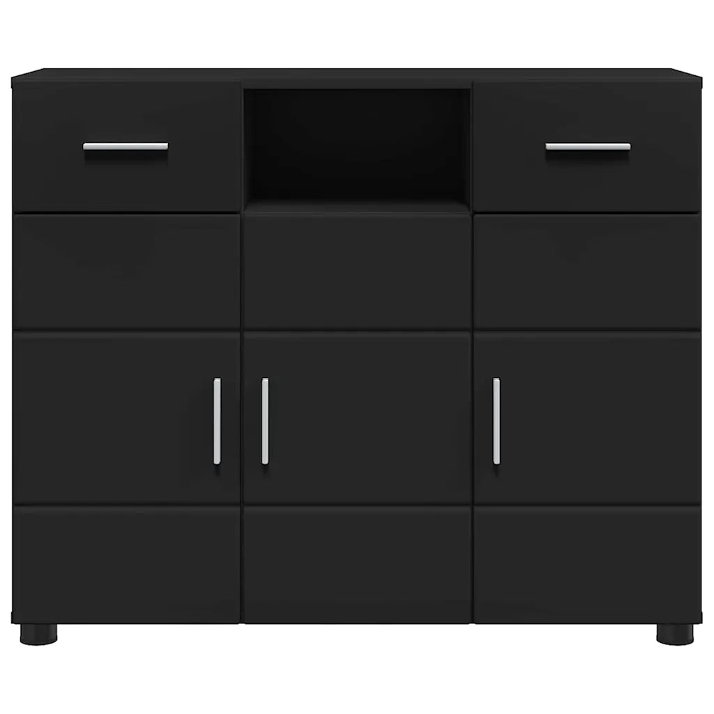 Credenza-Buffet-Armadio da cucina Nero 88,5 x 30,5 x 73 cm Legno multistrato