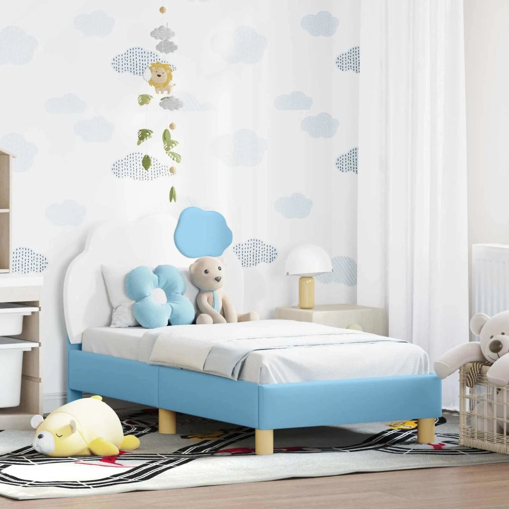Struttura letto per bambini con testata Blu 70 x 140 cm PU