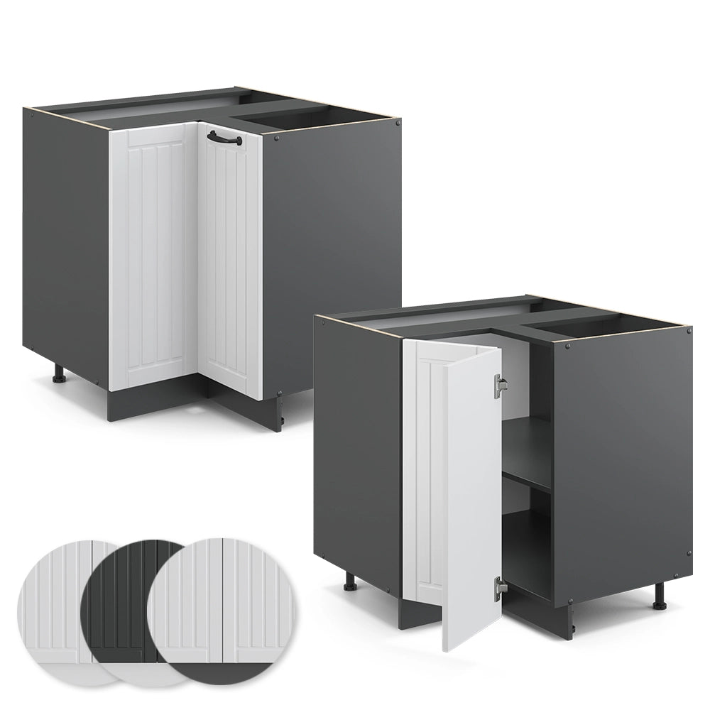 Vicco Mobile ad angolo cucina Bianco casa di campagna 80.5 cm , PL Antracite