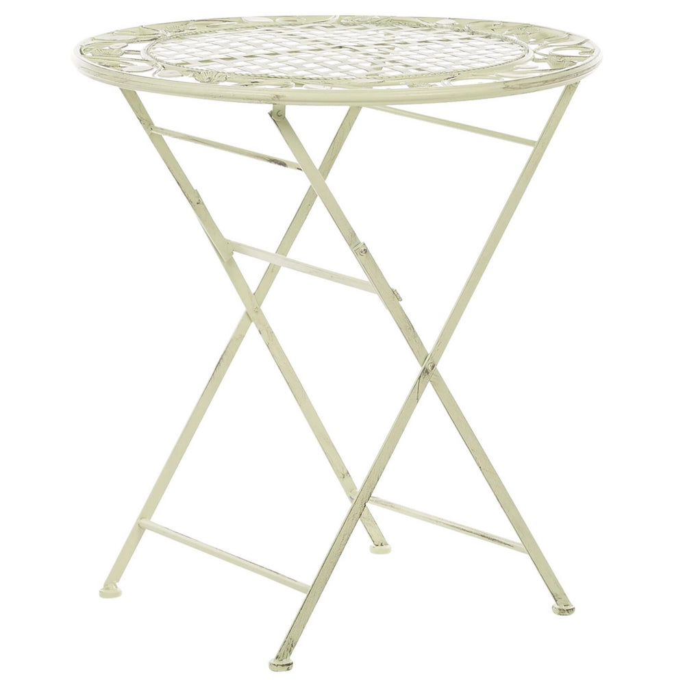 Tavolino da Giardino Bistro Pieghevole ø 70 cm in Metallo di colore Verde Chiaro esterno