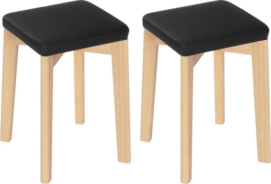 Set di Sedili per Tavolo in Legno da 2 - Ergonomici - Rurale - Nero