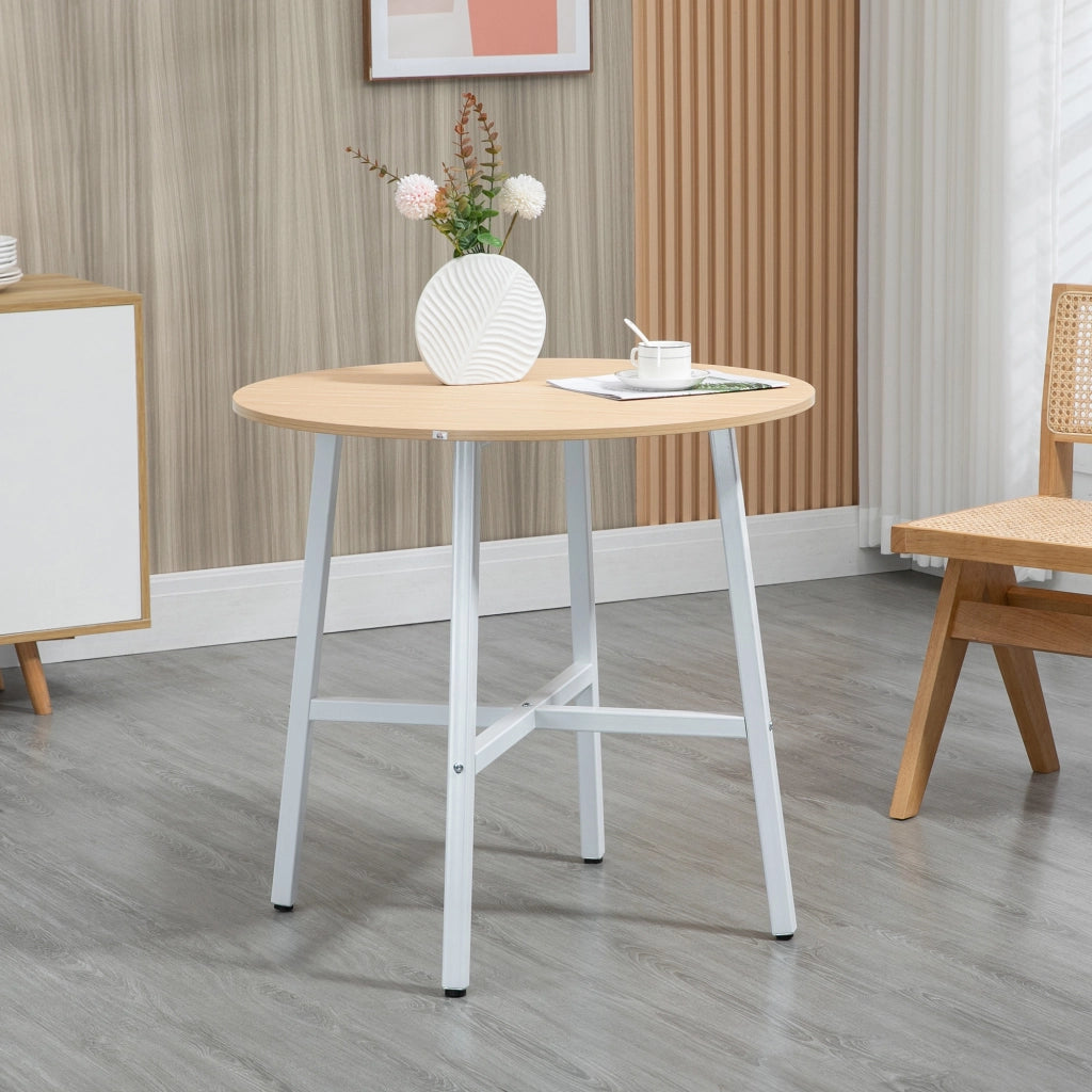 Tavolo da pranzo - per 4 persone - 80x80x76 cm - acciaio+legno naturale - moderno - sala da pranzo