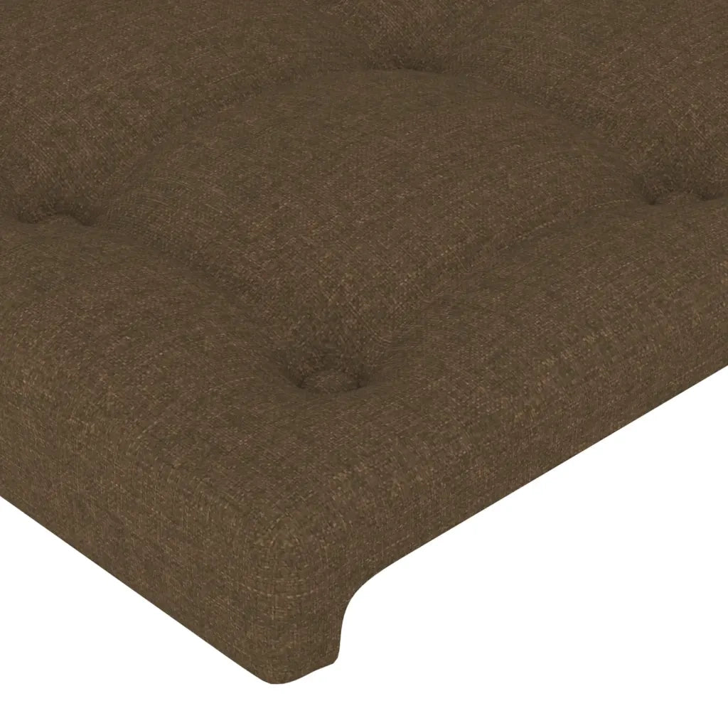 Testiera ad Orecchio-Testata con Orecchie Marrone Scuro 203x16x118/128 cm in Tessuto 501290