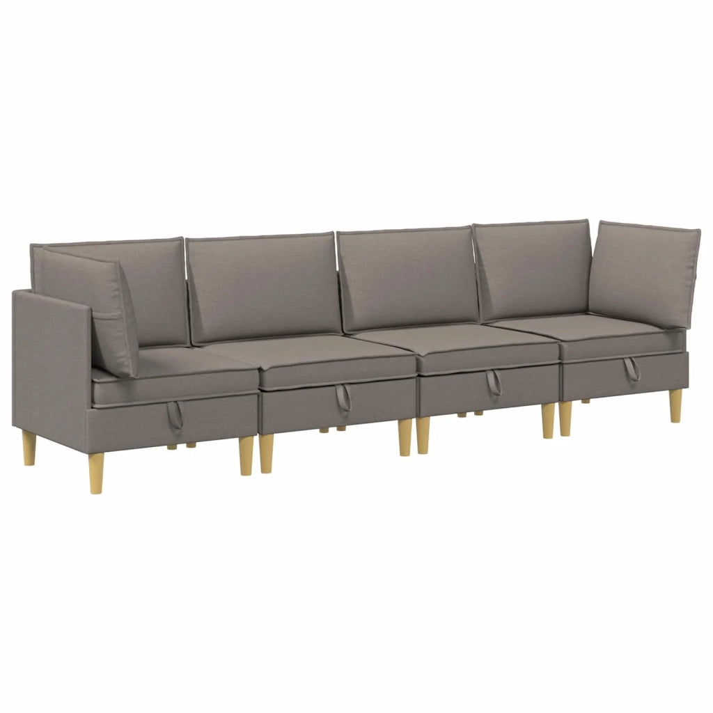 Set di divani modulari con spazio di archiviazione 4 pcs