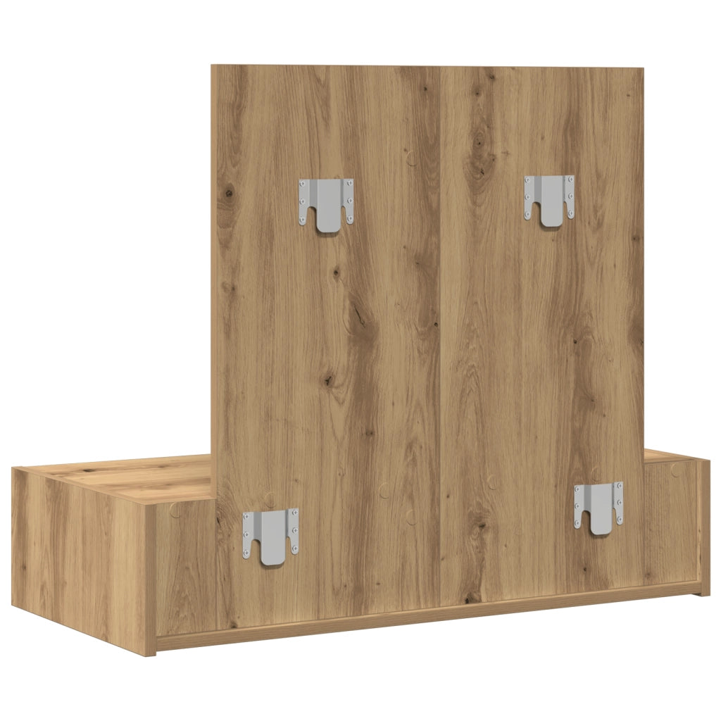 Tavolo da Trucco Appendibile in Rovere Artigianale 83x40x70 cm
