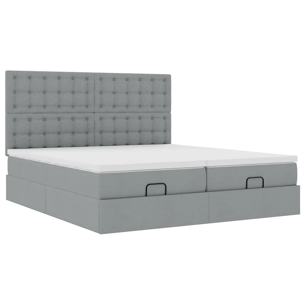 Struttura Letto Pouf con Materassi 180x200 cm in Tessuto 3314583