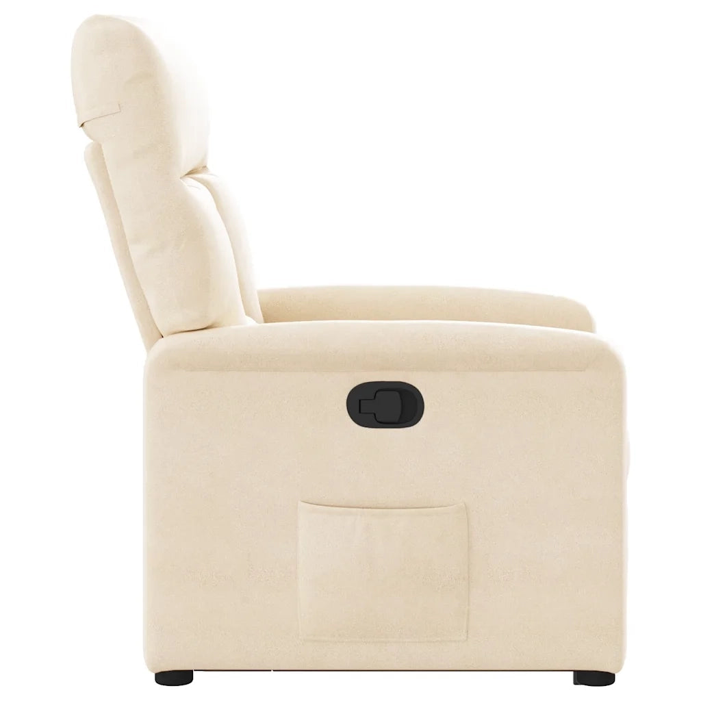 Poltrona Alzapersona Reclinabile Beige in Tessuto Microfibra 3303092