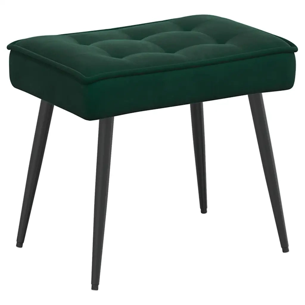 Divano Sedia-Poltrona Relax con Poggiapiedi Verde Scuro in Velluto 403774