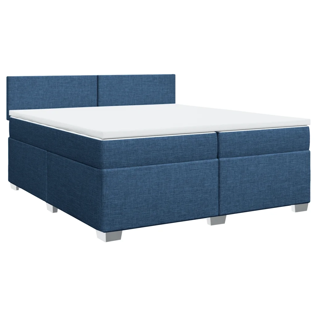 Giroletto a Molle con Materasso Blu 200x200 cm in Tessuto 3285994