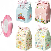 12 Scatole di Pasqua per Caramelle e Dolci - Confezione di Vacanza Primaverile in 3 Colori - Rosa, Blu, Giallo Giochi di Costruzione per Pasqua