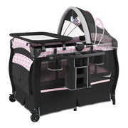 Centro neonati con borsa da viaggio per neonato, Pack and play 4 in 1 portatile Nero Rosa