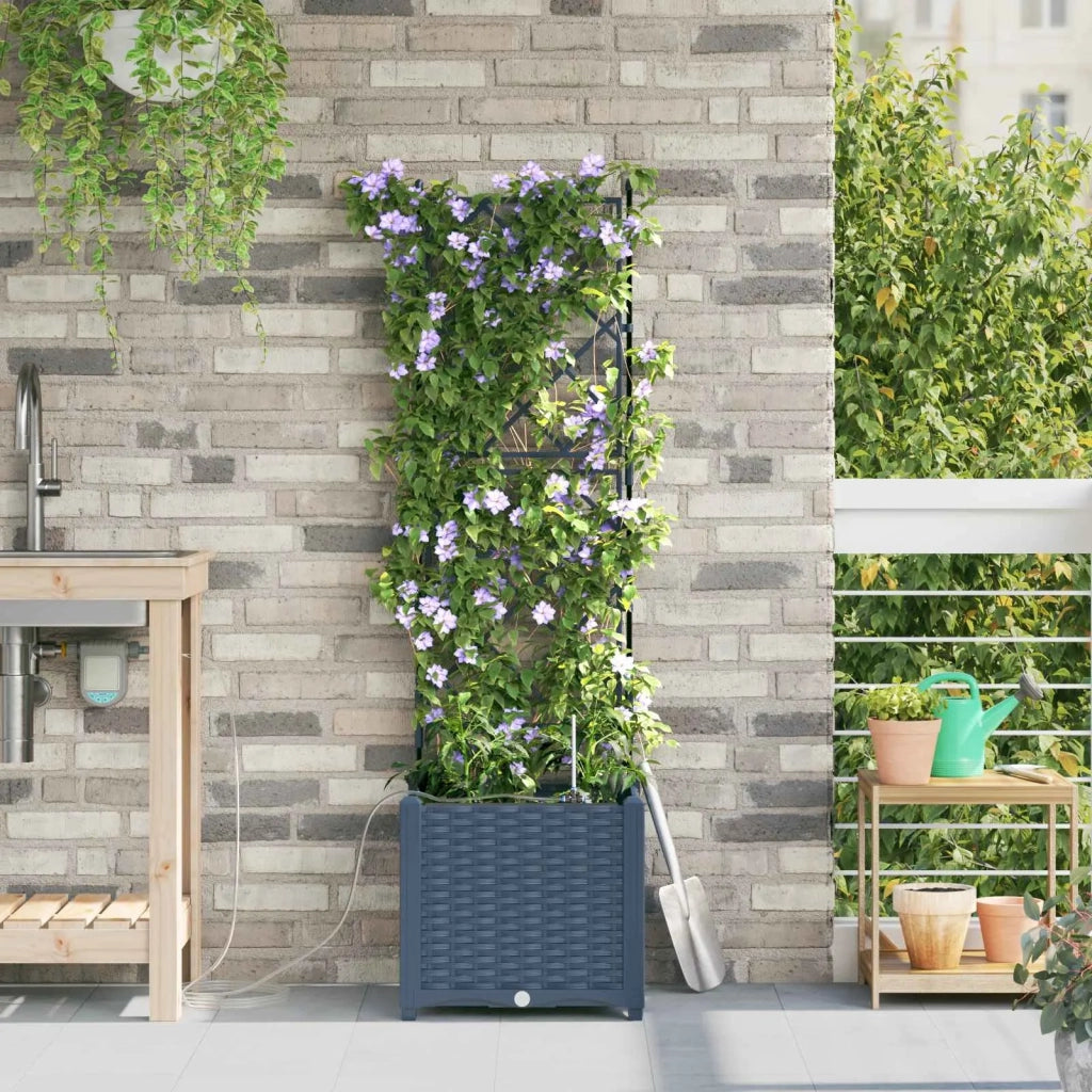 Vaso da giardino Grigio 40 x 40 x 142 cm Plastica 42002872